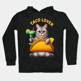 Feline Fiesta With Taco and Drink Hoodie